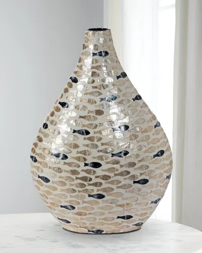 Park Hill Collection Capraia Coast Capiz Fish Mosaic Vessel