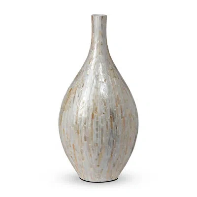 Park Hill Collection Capraia Coast Mosaic Vessel, Mother Of Pearl In Ivory