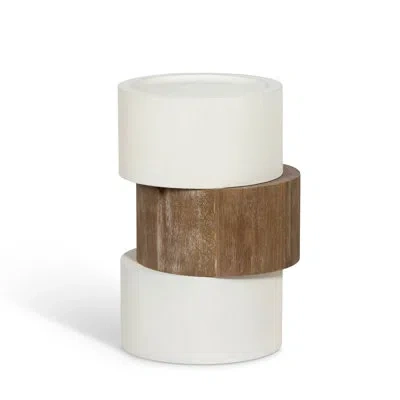 Park Hill Collection Capsule Spot Table In Silk Linen,natural Wood