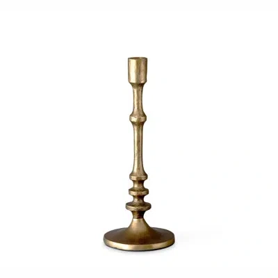 Park Hill Collection Cast Aluminum Classic Candle Stick Medium In Aged Brass
