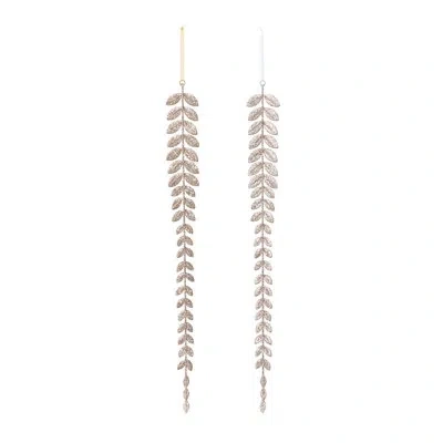 Park Hill Collection Champagne Gem Vining Drop Ornament, 2 Assorted Styles In Gold;silver