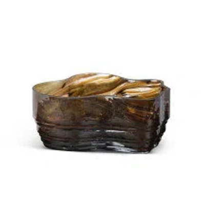 Park Hill Collection Clover Glass Decorative Bowl, Tortoise