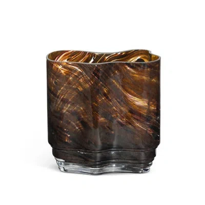 Park Hill Collection Clover Glass Vase, Tortoise, Small In Brown