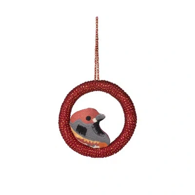 Park Hill Collection Cozy Hanging Figurine Ornament In Red