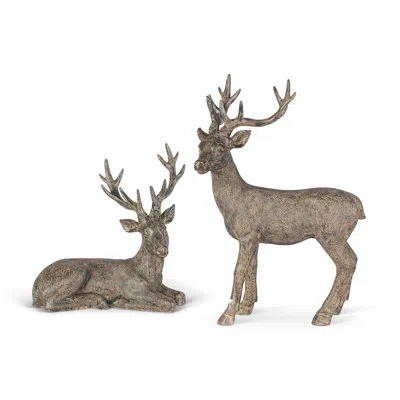 Park Hill Collection First Frost Deer, Set Of 2 In Neutral