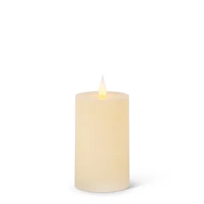 Park Hill Collection Flameless Wax Flat Top Pillar Candle, 3"x5" In Off-white