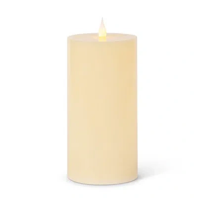 Park Hill Collection Flameless Wax Flat Top Pillar Candle, 4"x8" In Off-white