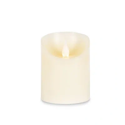 Park Hill Collection Flameless Wax Pillar Candle With Fire Glow Tip, 3"x4" In Off-white