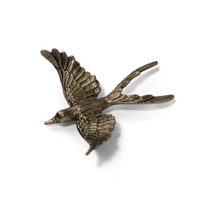 Park Hill Collection Flying Sparrow Wall Sculpture, Small In Gold