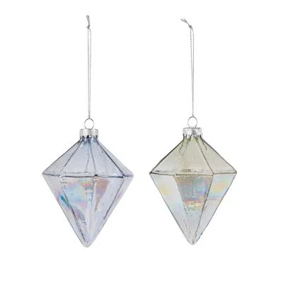 Park Hill Collection Gem Ornament, 2 Assorted Styles In Silver