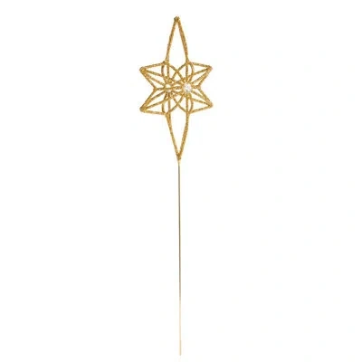 Park Hill Collection Glass Beaded Dimensional Tree Topper In Gold