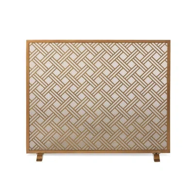 Park Hill Collection Iron Fireplace Screen In Gold