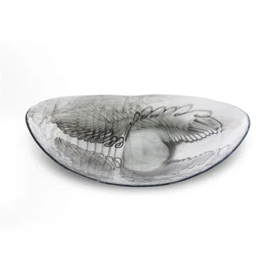Park Hill Collection Jagger Murano Glass Plate In Smoke
