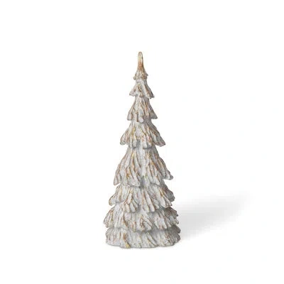 Park Hill Collection Joyeux Noel Christmas Plants & Flowers Tabletop Tree In Distressed White,gold