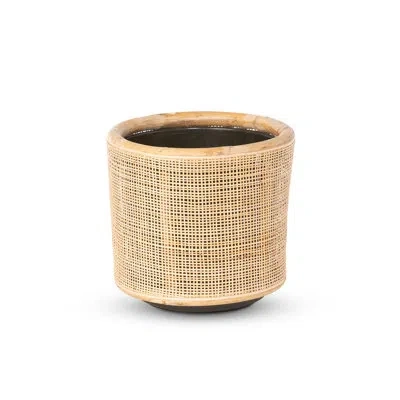 Park Hill Collection La Boheme Rattan Pot Planter In Natural