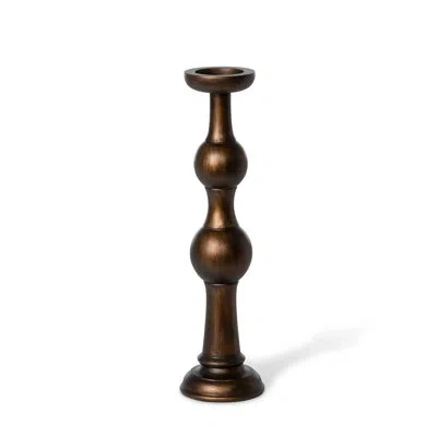 Park Hill Collection Manor Hearth Wood Candle Holder In Distressed Bronze