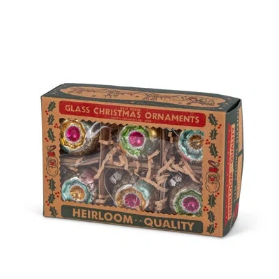 Park Hill Collection Mini Retro Reflector Ornaments, Box Set Of 6 In Multi