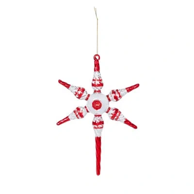 Park Hill Collection Nordic Noel Park Hill Hanging Figurine Ornament In Red;clear;red & Clear