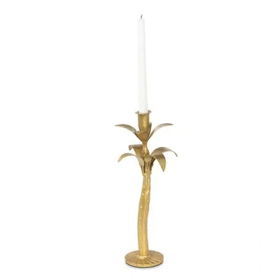 Park Hill Collection Palm Candle Holder, Small In Gold