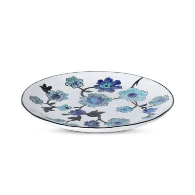 Park Hill Collection Pantry & Cafe 10.5" Ceramic Dinner Plate In White,blue,black