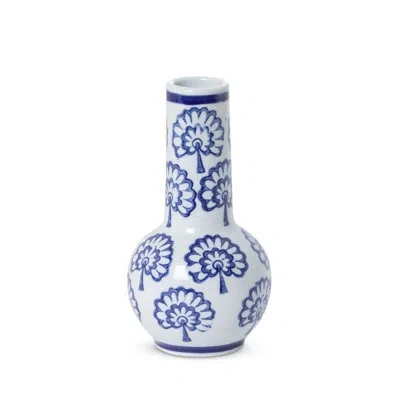 Park Hill Collection Porcelain Bud Vase In Blue,white