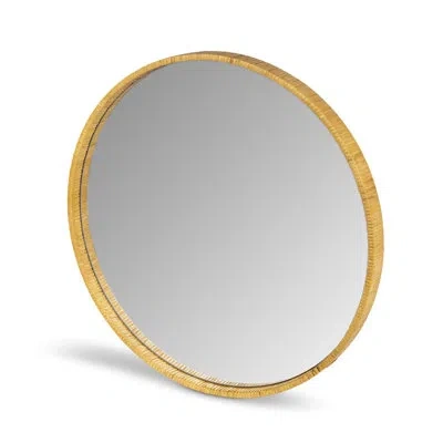 Park Hill Collection Rattan Wrapped Wood Mirror In Natural Wood