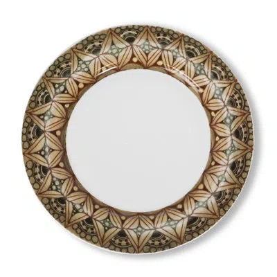 Park Hill Collection Roost 10.5" Porcelain Dinner Plate In Beige,black,brown