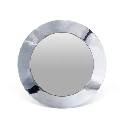 Park Hill Collection Round Pewter Wall Mirror In Silver