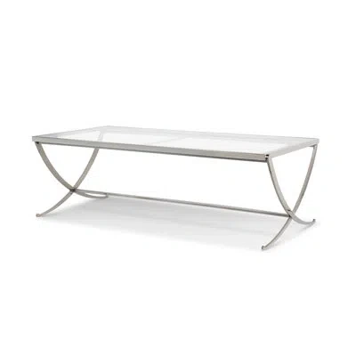 Park Hill Collection Saber Leg Cocktail Table, Mirrored Silver