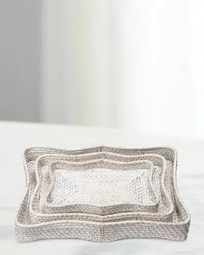 Park Hill Collection Sanibel Scalloped Trays, Set Of 3