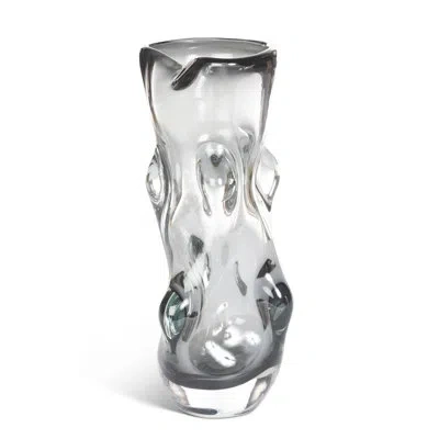 Park Hill Collection Serenity Glass Vase, Smoke, Large In Gray
