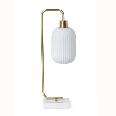 Park Hill Collection Southern Classic Ceramic Desk Lamp In Brushed Brass