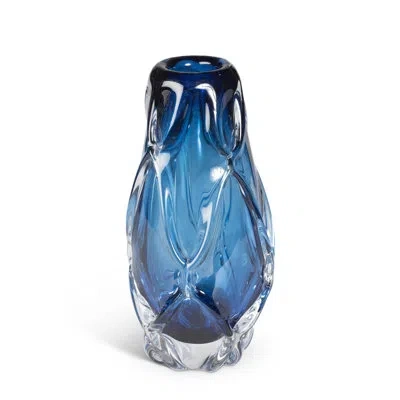Park Hill Collection Tidal Glass Vase, Blue, Large