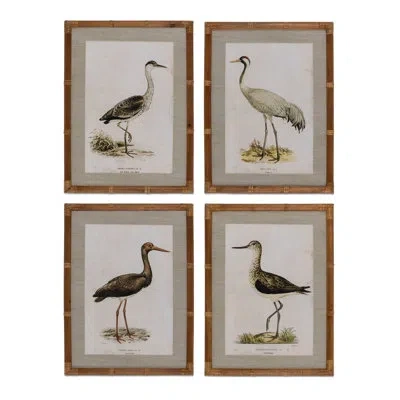 Park Hill Collection Wading Bird Prints, Set Of 4 In Multi