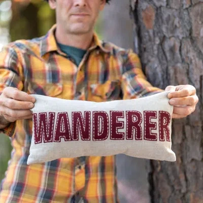 Park Hill Collection Wanderer Appliqued Linen Pillow
