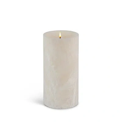 Park Hill Collection Wax Glow Wick Straight Edge Pillar Candle, 3"x6" In Off-white