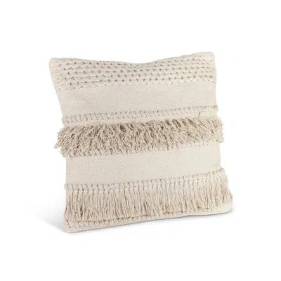 Park Hill Collection Woven Fringe Square Pillow In Polyester