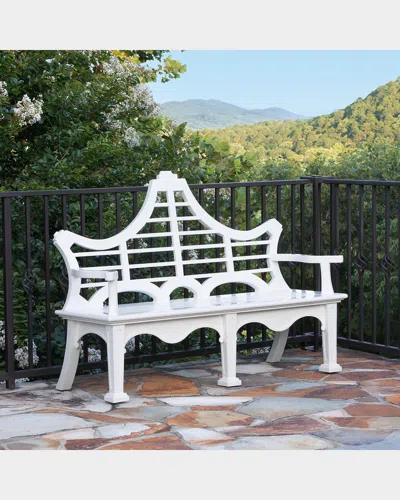 Park Hill Collections Bay Lake Outdoor Garden Bench In White
