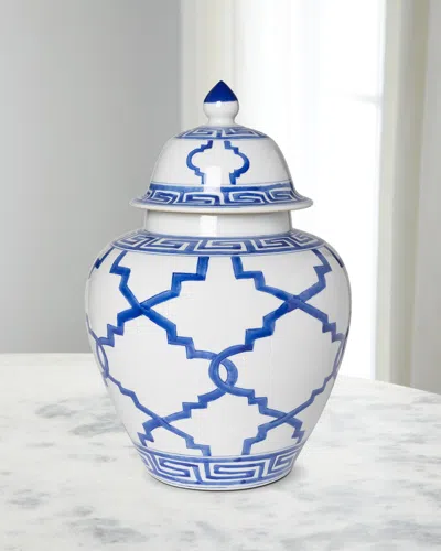 Park Hill Collections Imperial Ceramic Ginger Jar In Blue