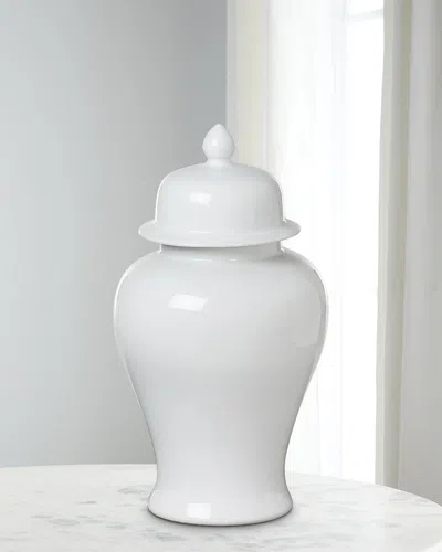 Park Hill Collections Imperial Ceramic Ginger Jar, Large In White
