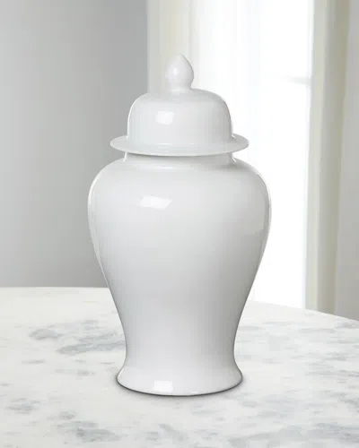 Park Hill Collections Imperial Ceramic Ginger Jar, Small In White