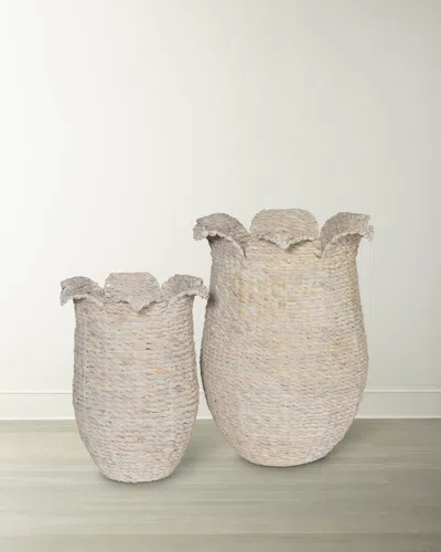 Park Hill Collections Sanibel Baskets, Set Of 2 In White