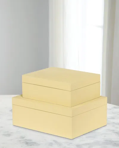Park Hill Collections St. Tropez Decorative Boxes, Set Of 2 In Yellow