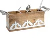 Park Hill Heritage Inlay Wood Flatware Caddy In Brown In Brown