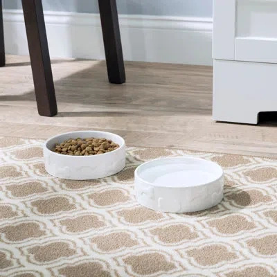 Park Life Designs Manor Pet Bowl In White