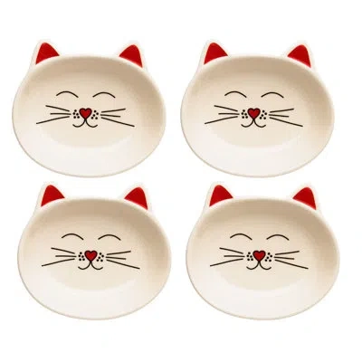 Park Life Designs Oscar Cat Dishes In White