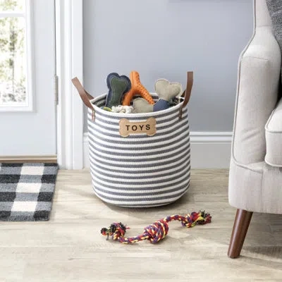 Park Life Designs Sienna Toy Fabric Basket In Black