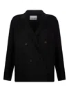 Park Place Meryl Buttoned Coat In Black