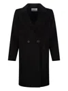 Park Place Uma Double-breasted Coat In Black
