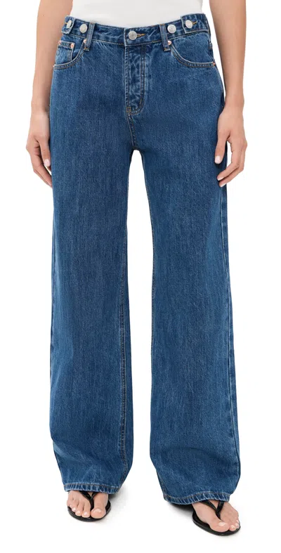 Parke Adjustable Jeans Medium Wash In Blue
